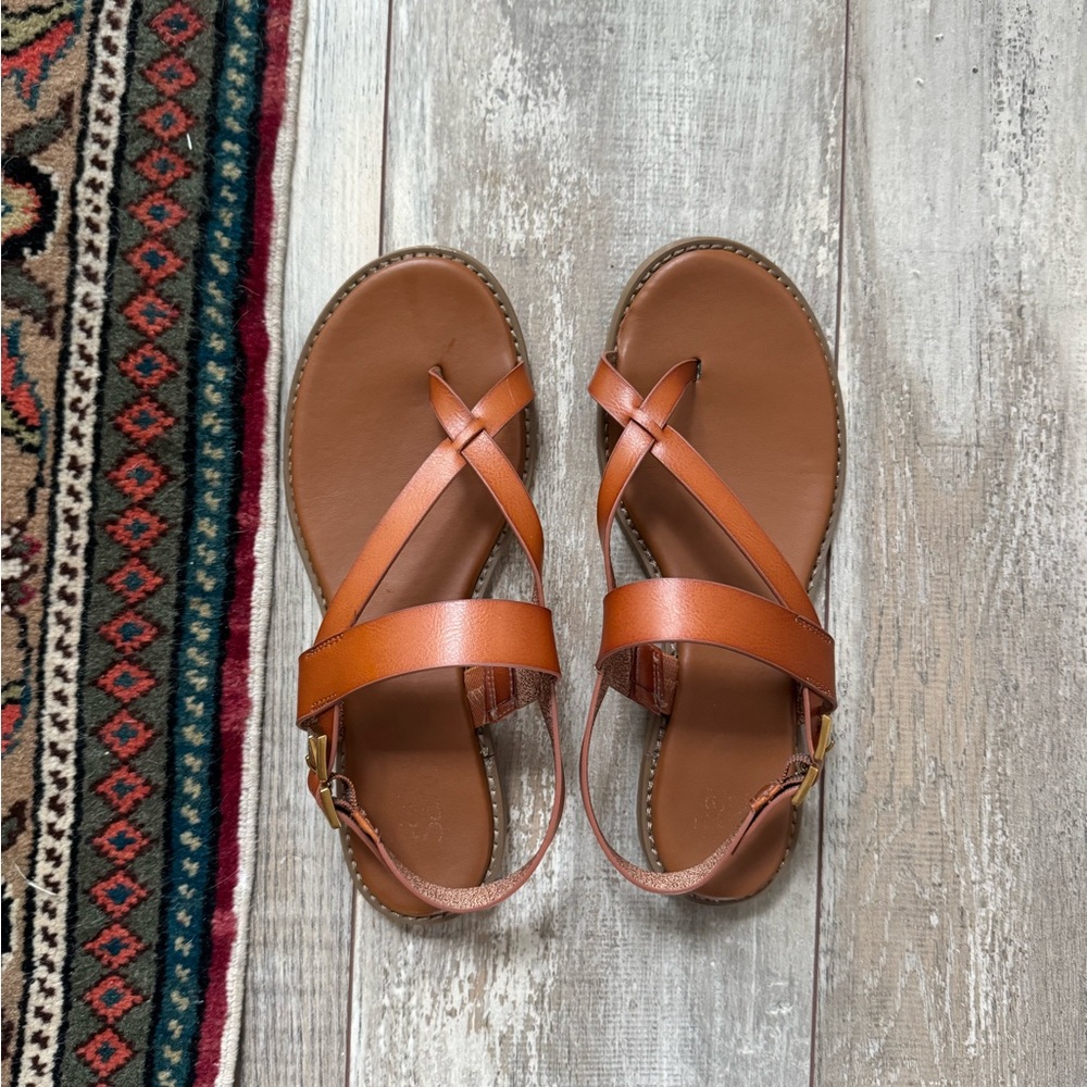 Franco Sarto Women's Strappy Tan Leather Sandals - Size 9, Great Condition